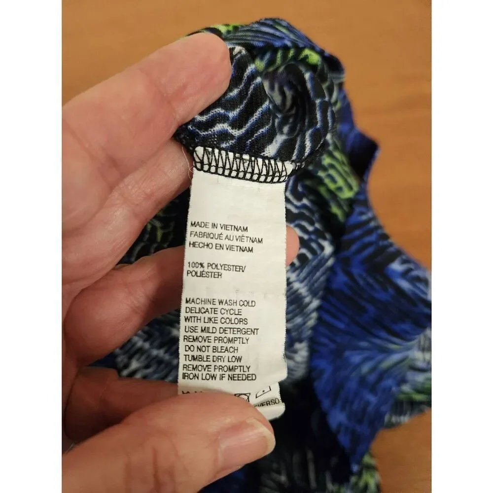 IZOD Top Women XLarge Colorful Sheer Batwing Swim Cover or overlay (R)